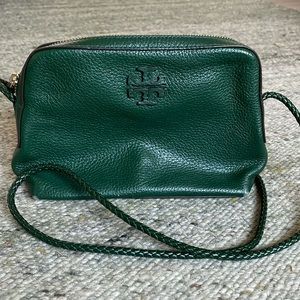 Tory Burch Forest Green Leather Crossbody